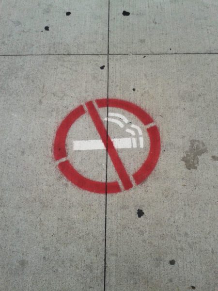 stoppen met roken teken